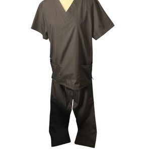 Cherokee Black Unisex Nurse Slacks pants n top SZ M